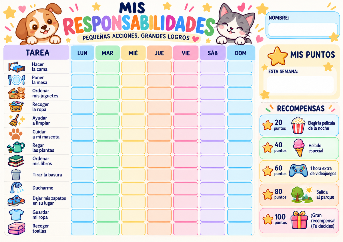 Planner Vertical y Horizontal Rellenos a Color