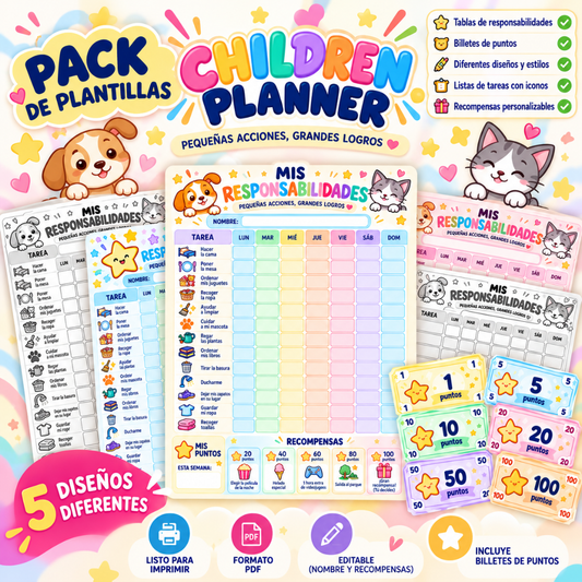 Tabla de Tareas y Recompensas para Niños⭐